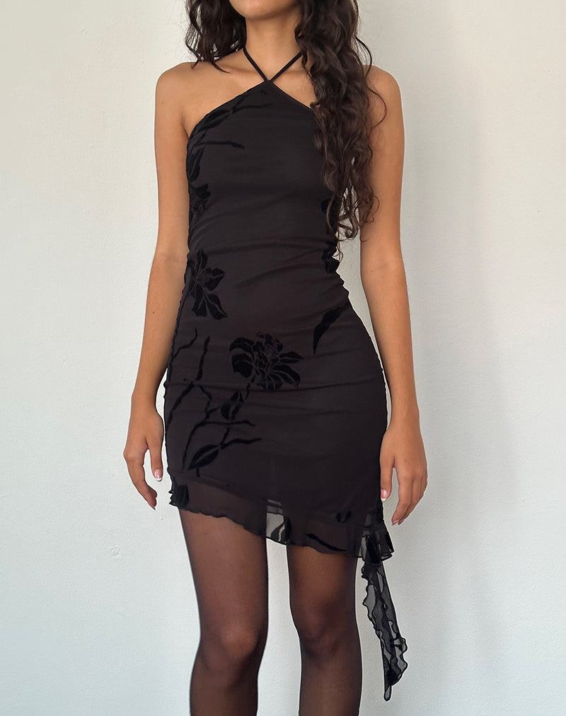 Motel Rocks Redi Mini Halterneck Minikleid Damen Schwarz | IGW1882PZ