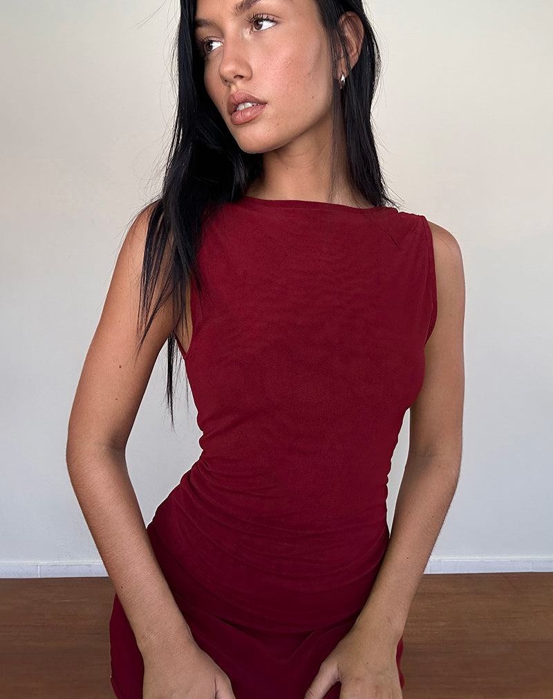 Motel Rocks Renata Asymmetrical Minikleid Damen Rot | RLL24100AX