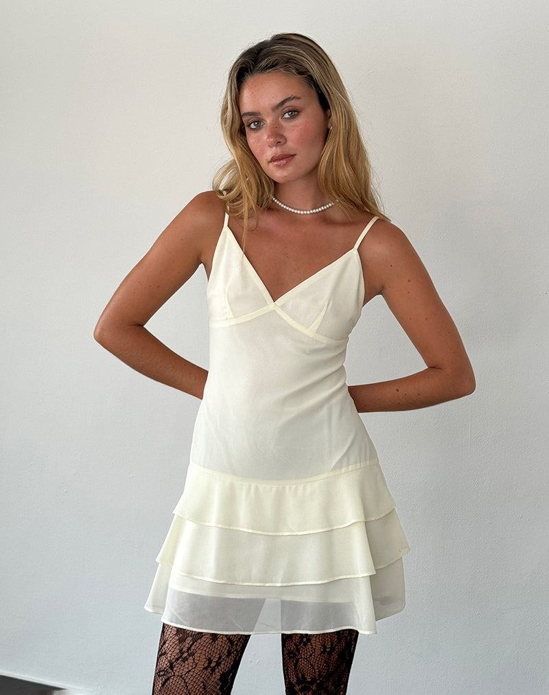 Motel Rocks Riasi Minikleid Damen Weiß | MML3287UG