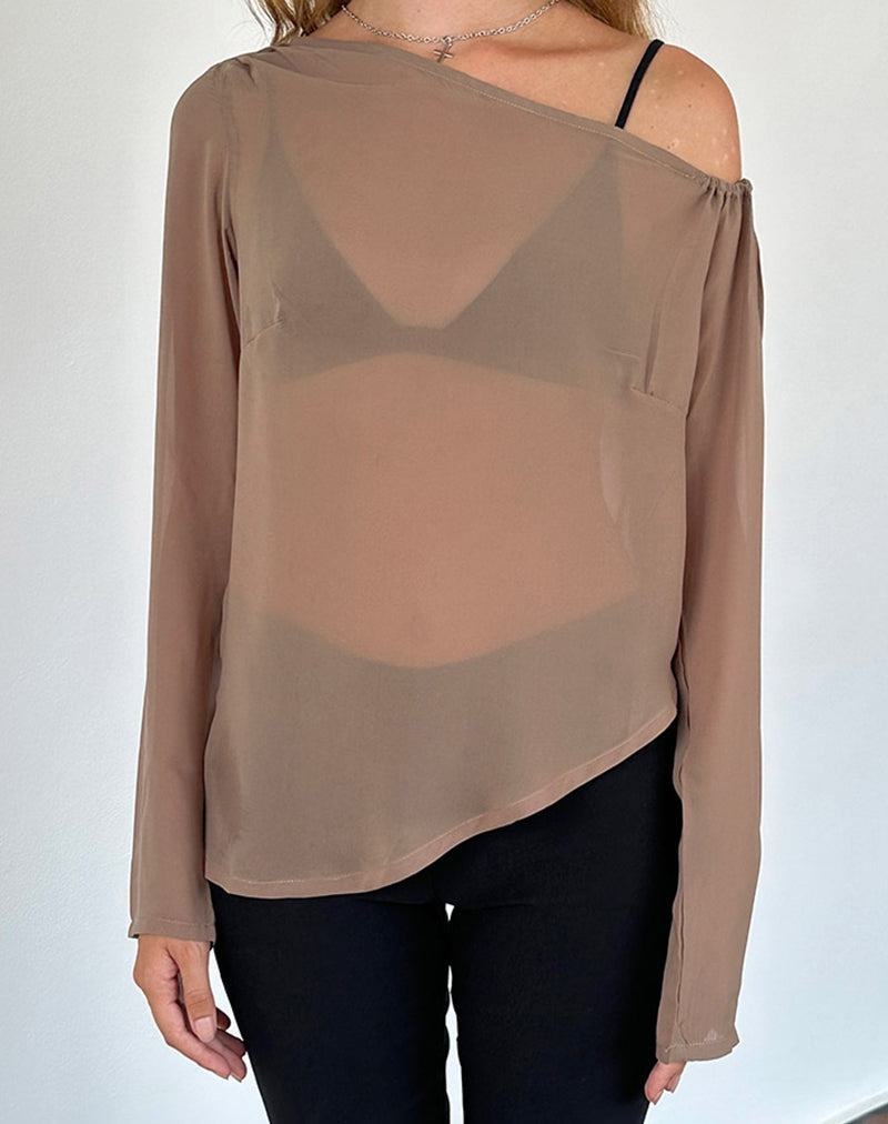 Motel Rocks Riot Bluse Damen Hellbraun | YIM4986MO