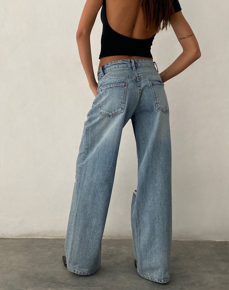 Motel Rocks Ripped Roomy Extra Weite Low Rise Jeans Damen Hellblau | YQZ1937JM