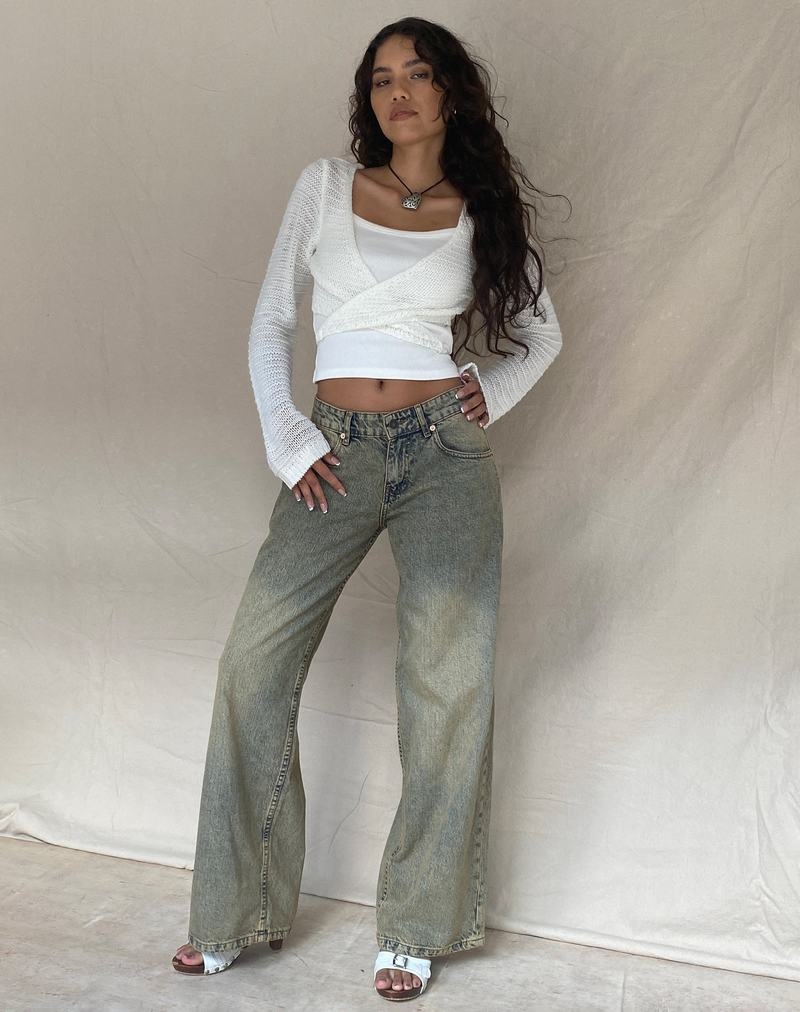 Motel Rocks Roomy Extra Weite Leg Low Rise Jeans Damen Blau | EDT323OW