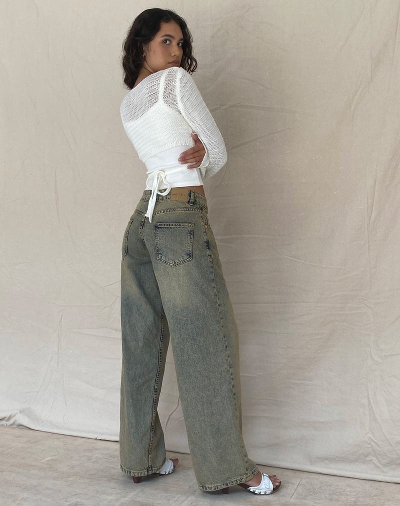 Motel Rocks Roomy Extra Weite Leg Low Rise Jeans Damen Blau | EDT323OW