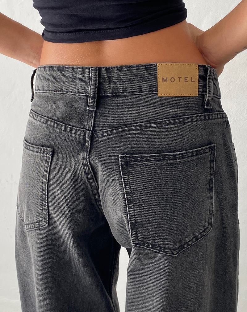 Motel Rocks Roomy Extra Weite Low Rise Jeans Damen Schwarz Grau | NHL3657WR