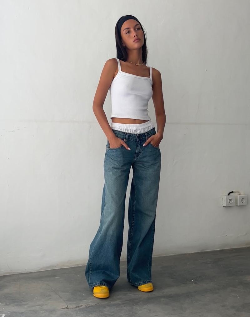 Motel Rocks Roomy Extra Weite Low Rise Jeans Damen Blau Grün | KSU596JU