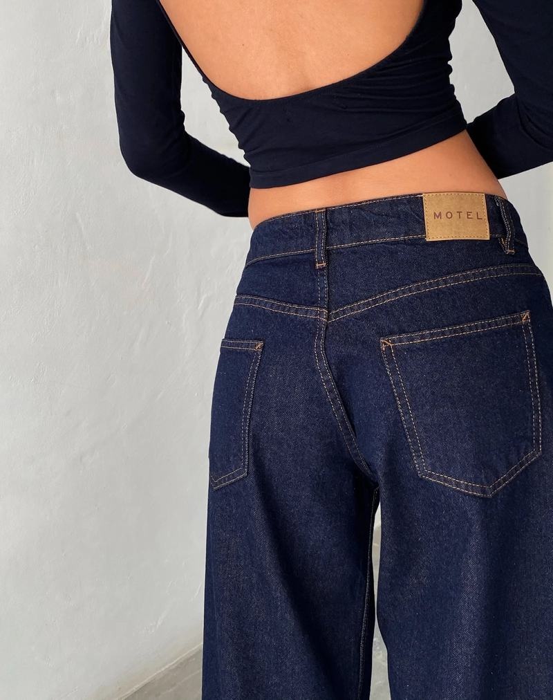 Motel Rocks Roomy Extra Weite Low Rise Jeans Damen Dunkelblau | ZXU1126ZU