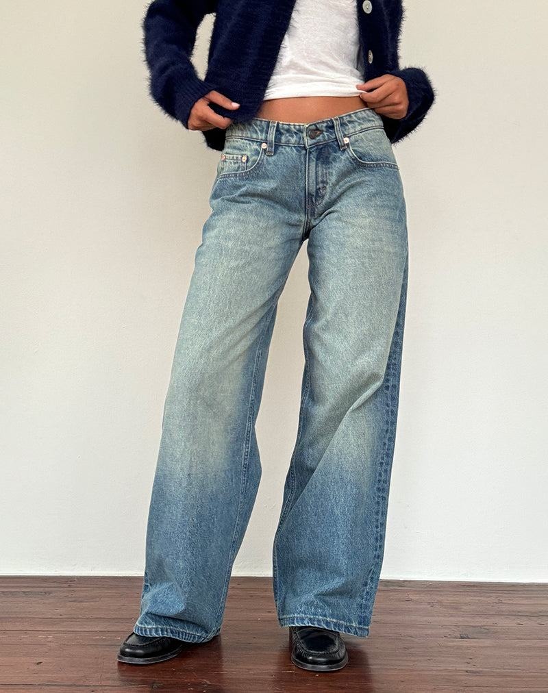 Motel Rocks Roomy Extra Weite Low Rise Jeans Damen Grün | XYS2437PG