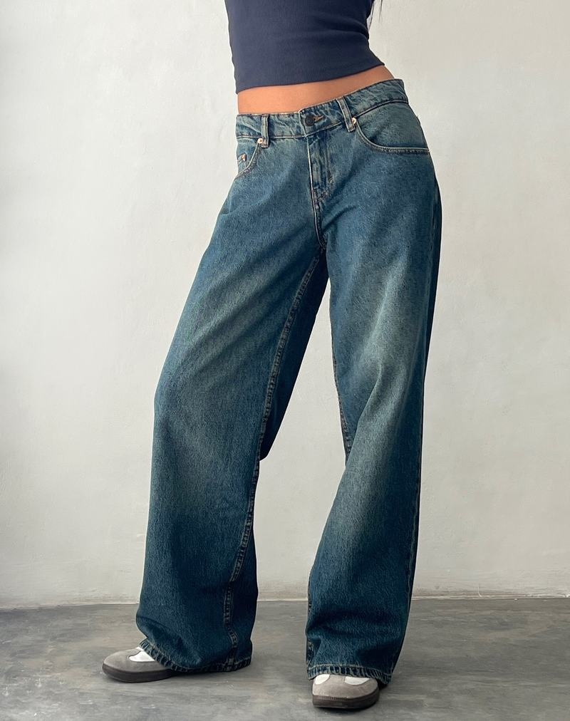 Motel Rocks Roomy Extra Weite Low Rise Jeans Damen Braun Blau | UWP6237UW