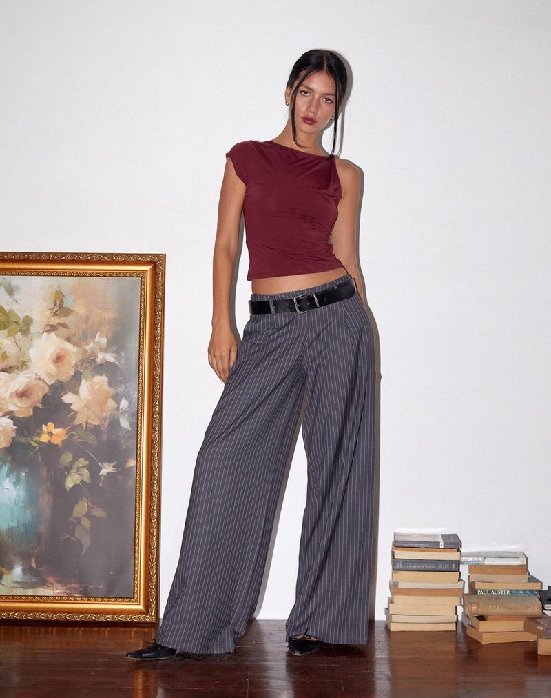 Motel Rocks Sagawa Tailored Hosen Damen Dunkelgrau | LGK4782PL