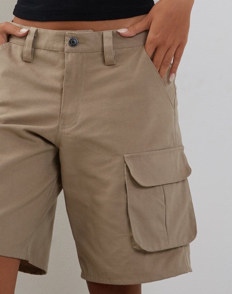 Motel Rocks Saito Longline Cargo Kurze Hose Damen Grau | AQG826VG
