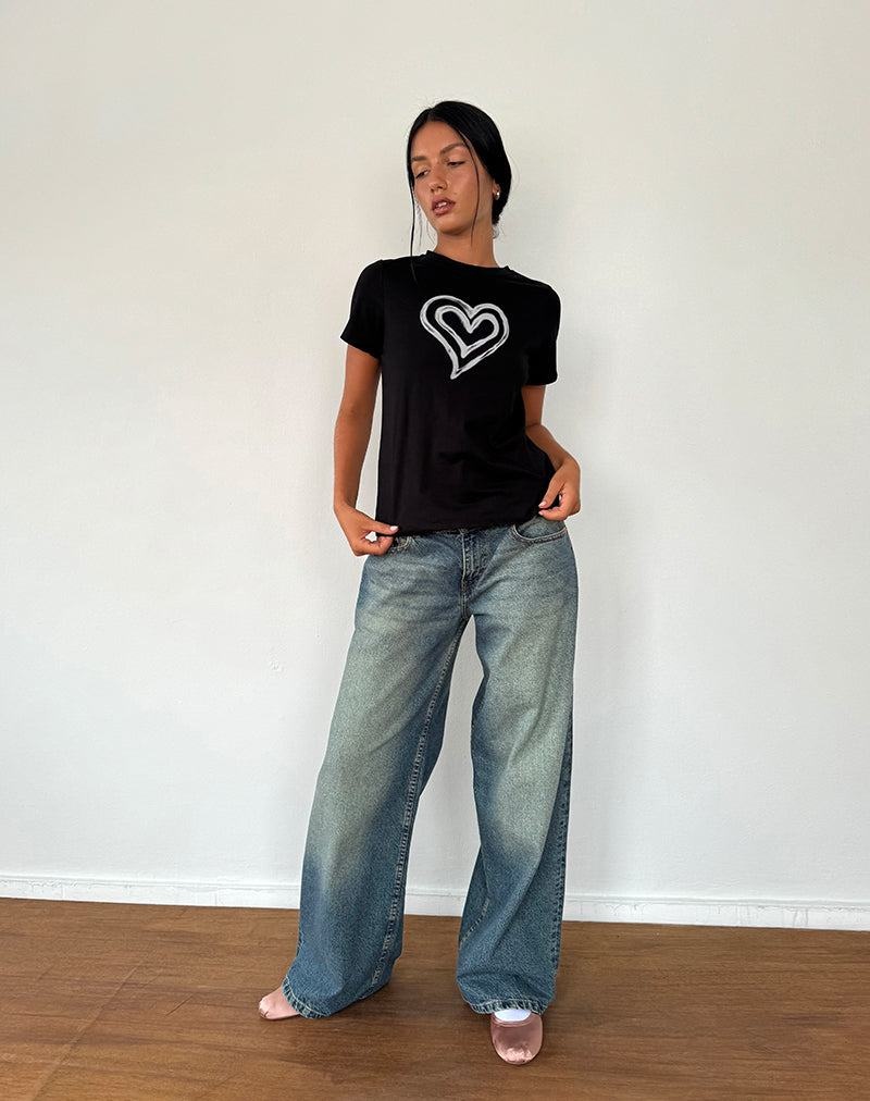 Motel Rocks Saki Tee T-shirts Damen Schwarz | XXT9011LY