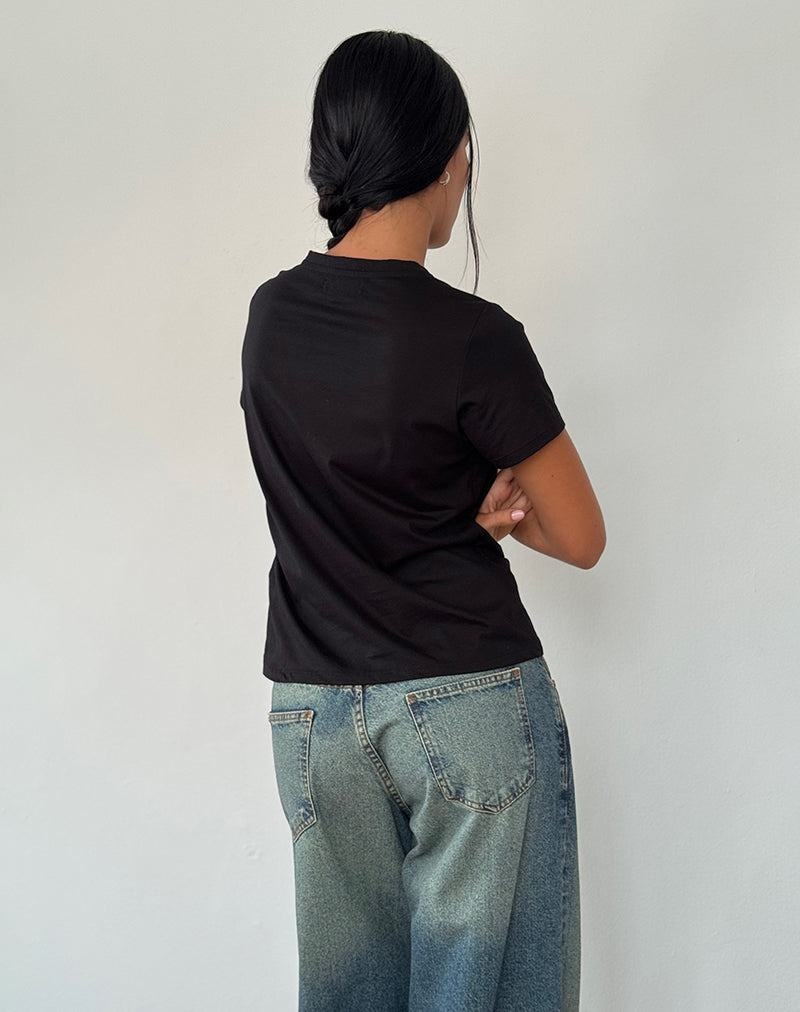 Motel Rocks Saki Tee T-shirts Damen Schwarz | XXT9011LY