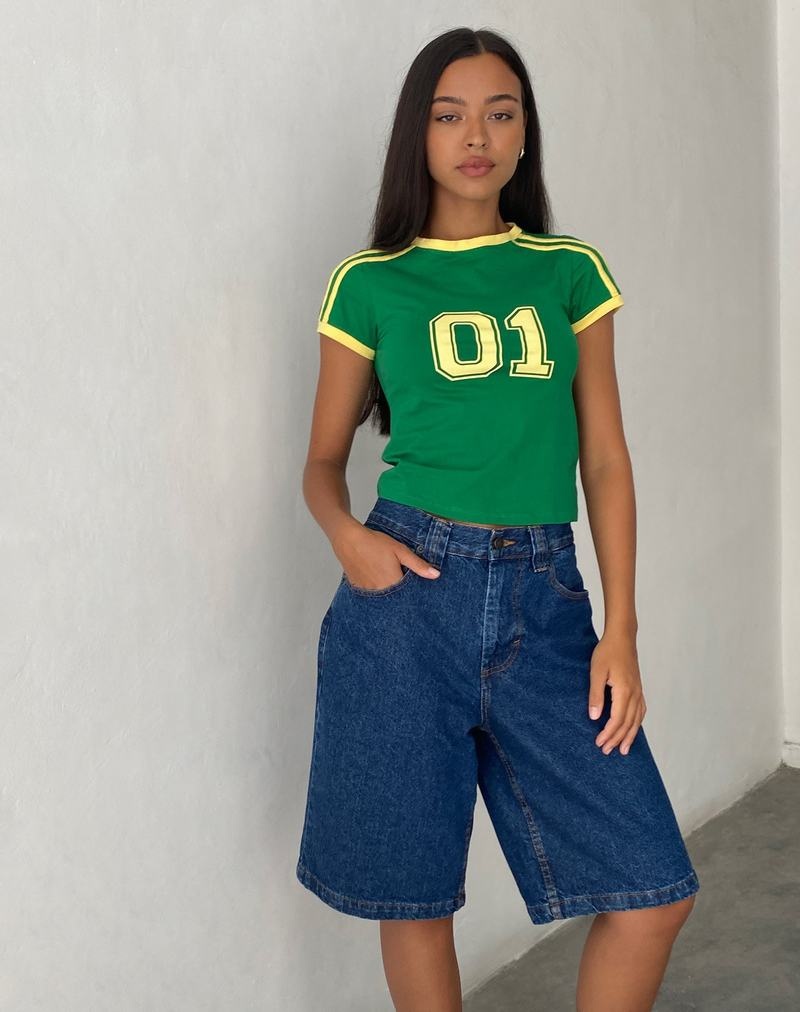 Motel Rocks Salda Sportliche Fitted Tee T-shirts Damen Grün | LAS8118FV
