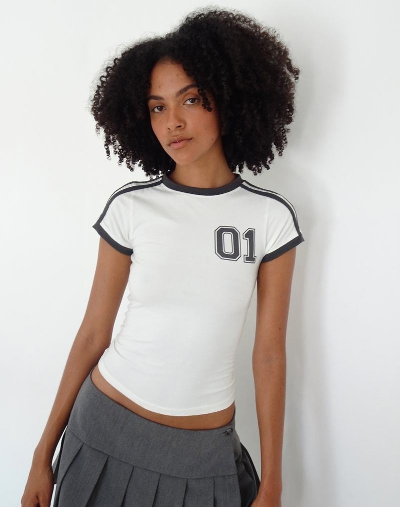 Motel Rocks Salda Sportliche Tee T-shirts Damen Weiß | ULS6721QF