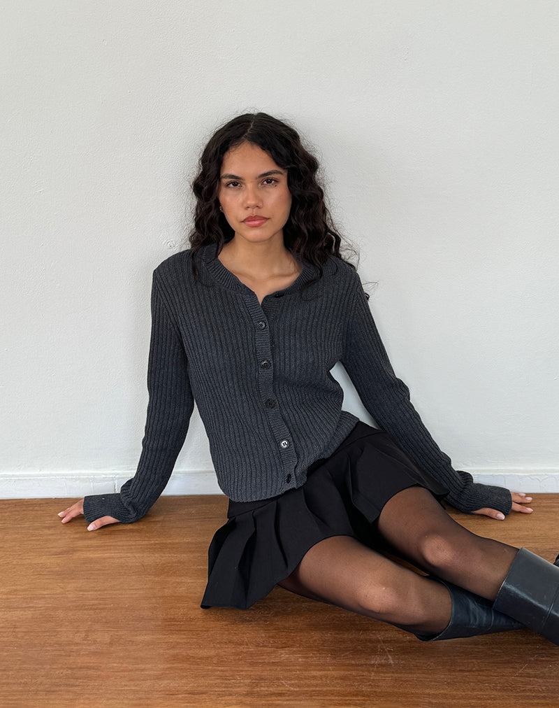Motel Rocks Samaya Knit Strickjacke Damen Dunkelgrau | CMW9698CL