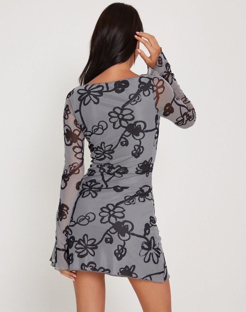 Motel Rocks Sevila Minikleid Damen Grau | BAF5920JW