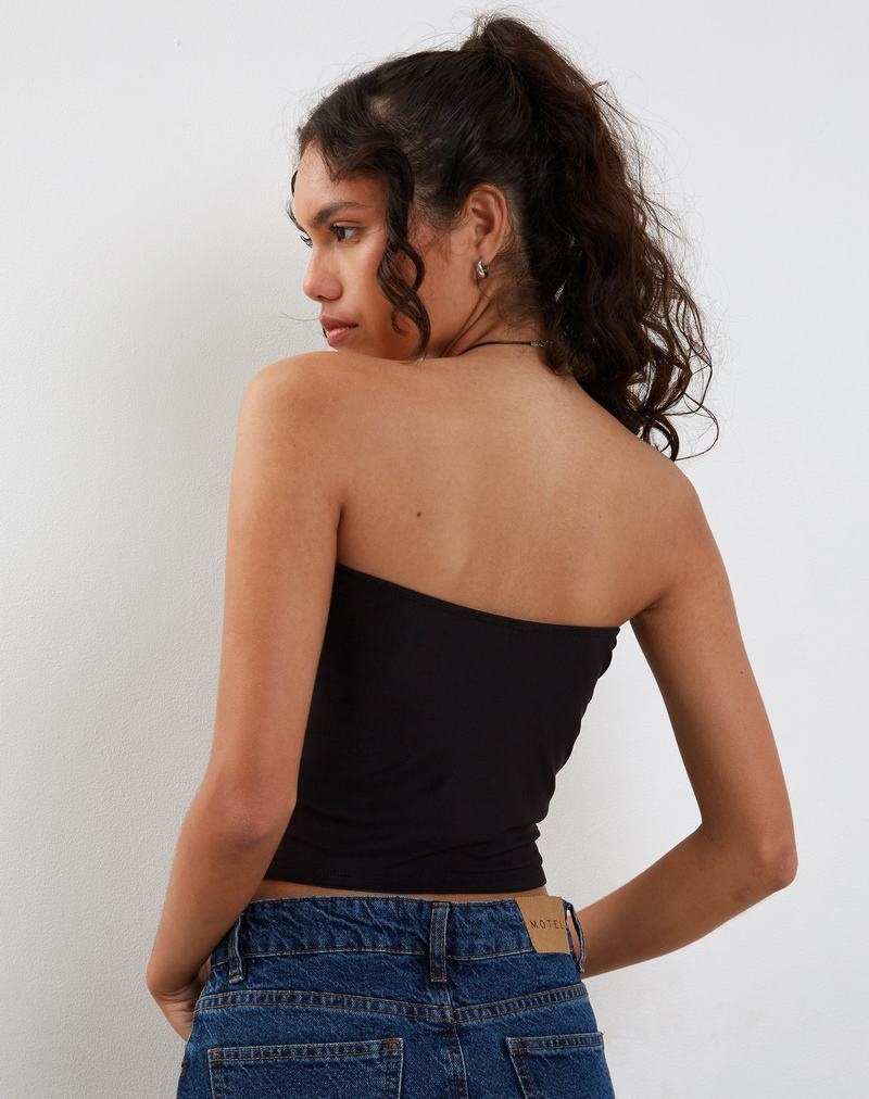 Motel Rocks Shae Bandeau-Bh Damen Schwarz Rosa | AZW9986BY