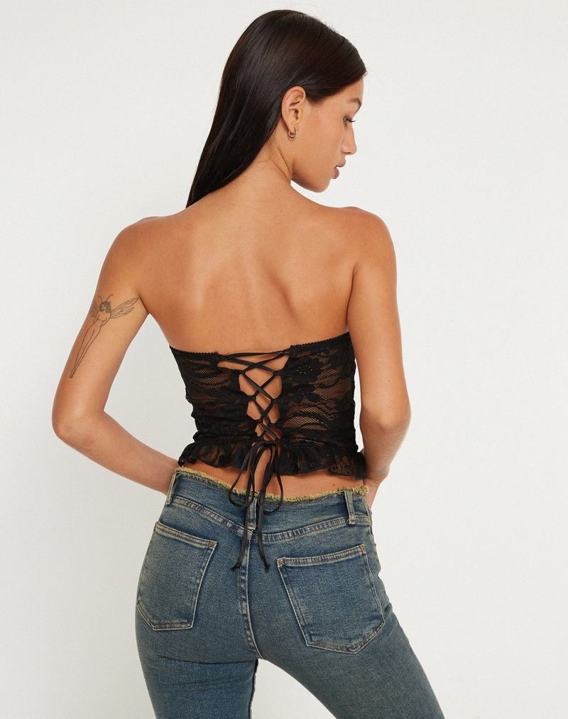 Motel Rocks Shaka Bandeau-Bh Damen Schwarz | NYK8558UW