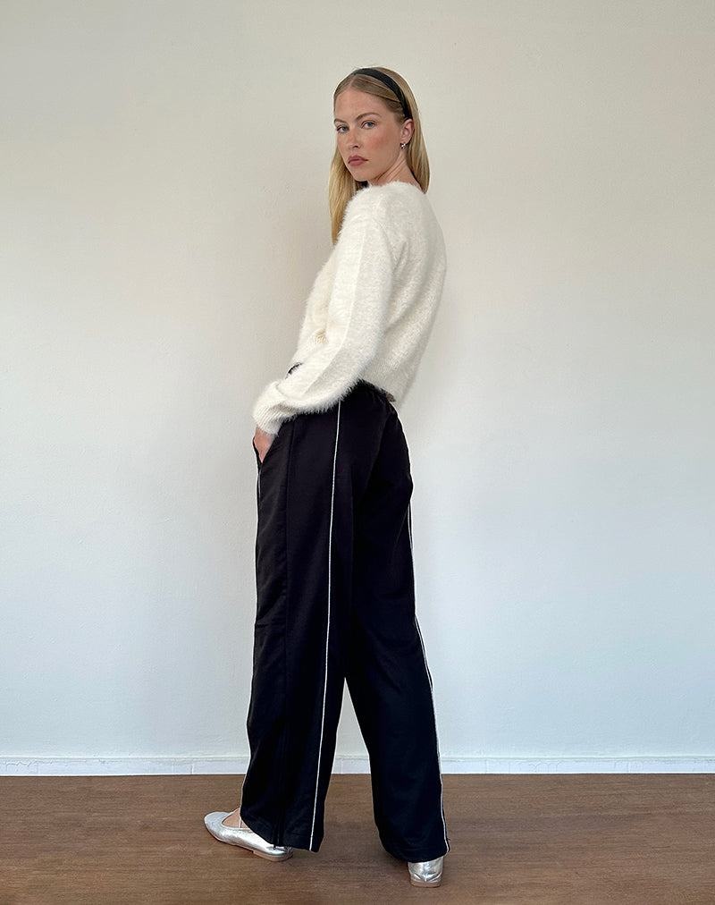 Motel Rocks Shobi Weite Leg Jogginghose Damen Schwarz Grau | EXZ10015EH