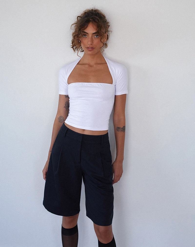 Motel Rocks Sintya Tailored Capri Kurze Hose Damen Navy | CDQ5685GK