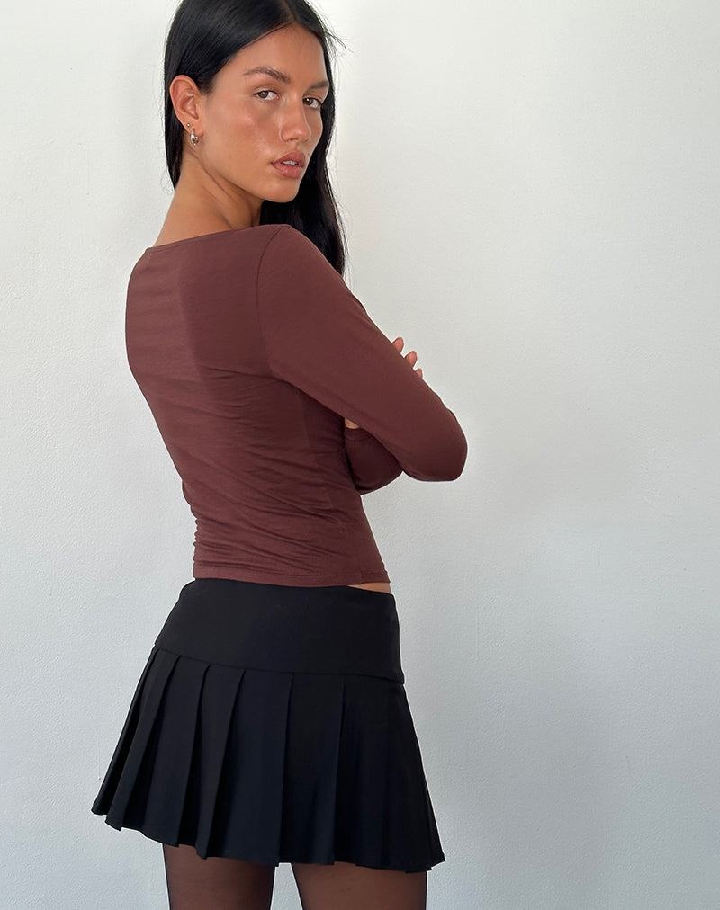 Motel Rocks Sisil Long Sleeve T-shirts Damen Dunkelbraun | CAC9446FB