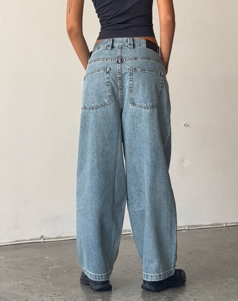 Motel Rocks Skater Low Rise Jeans Damen Hellblau | DEF6742XN
