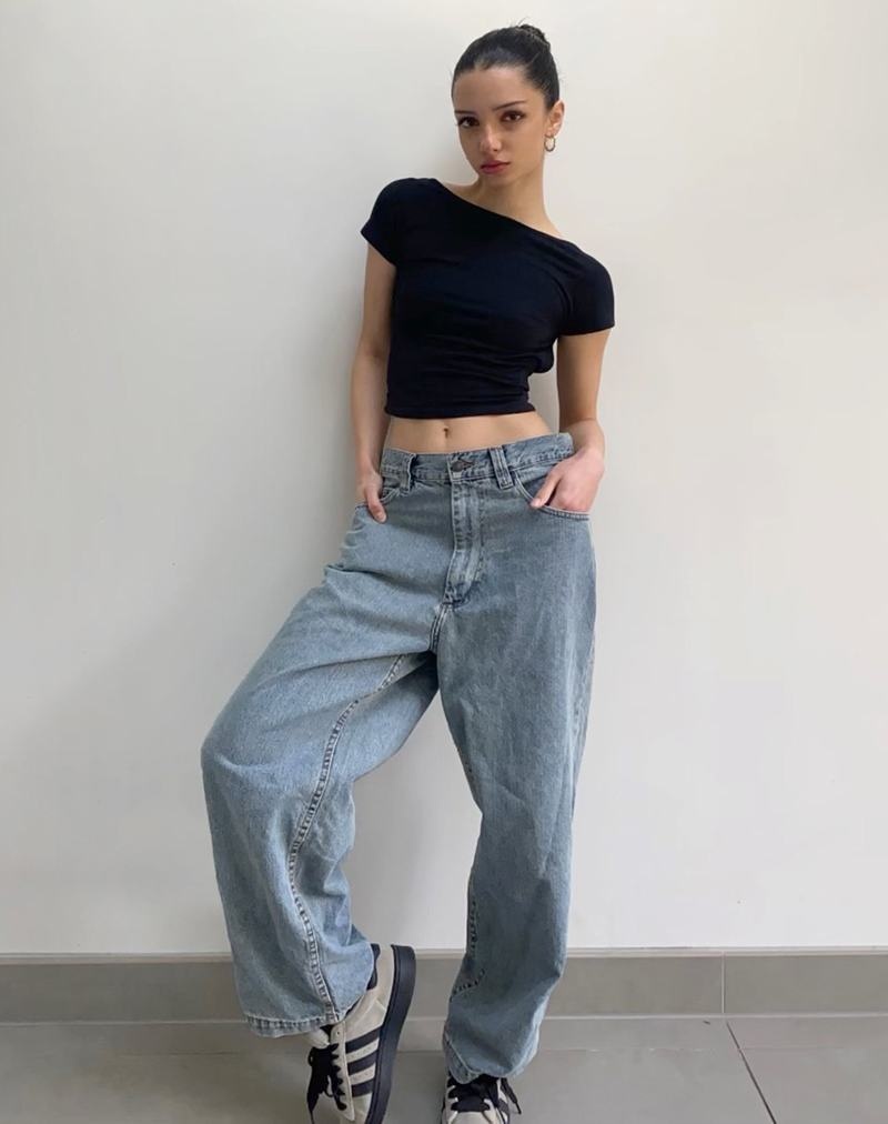 Motel Rocks Skater Low Rise Jeans Damen Hellblau | DEF6742XN
