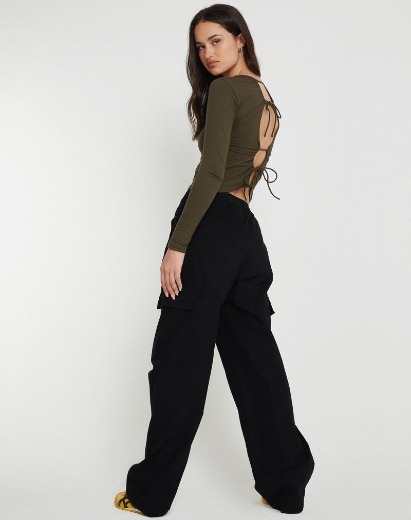 Motel Rocks Suratmi Long Sleeve T-shirts Damen Grün | RMO2148WW
