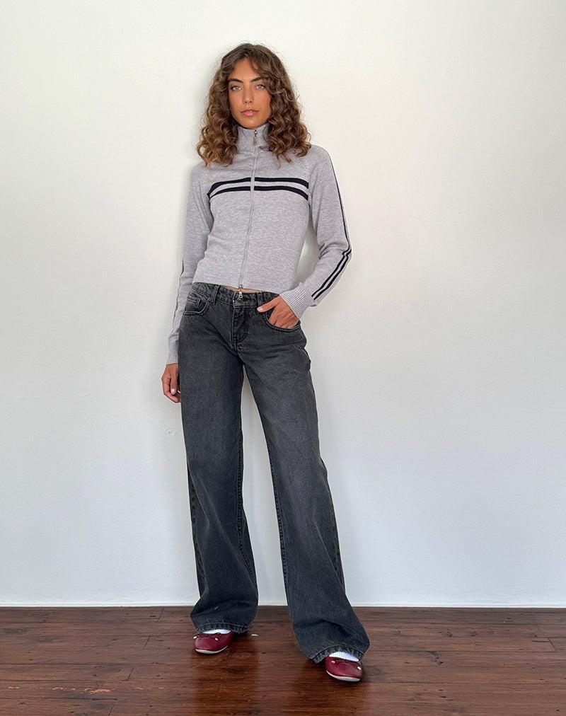 Motel Rocks Talisa Sportliche Zip Through Jacken Damen Hellgrau Navy | UHS268MW