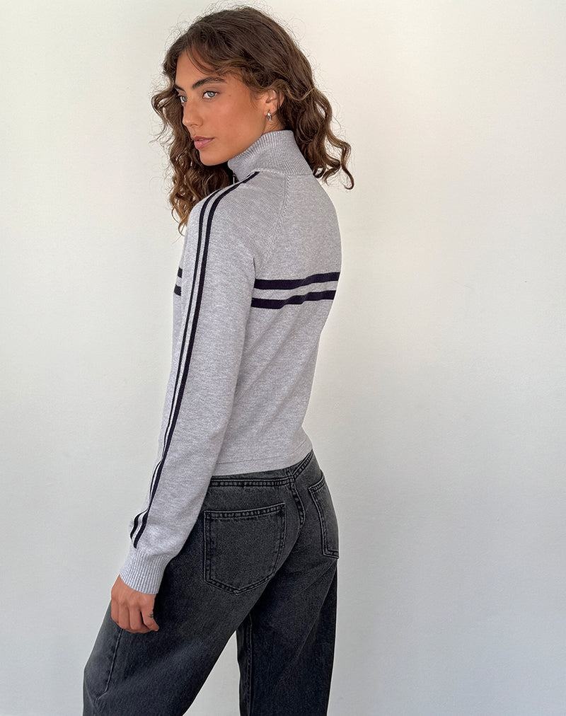 Motel Rocks Talisa Sportliche Zip Through Jacken Damen Hellgrau Navy | UHS268MW