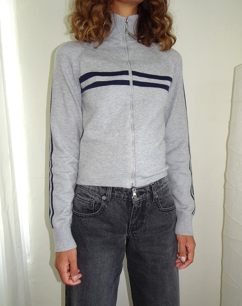 Motel Rocks Talisa Sportliche Zip Through Jacken Damen Hellgrau Navy | UHS268MW