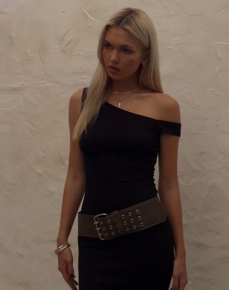 Motel Rocks Tehyun Maxikleid Damen Schwarz | WLL5537ZE