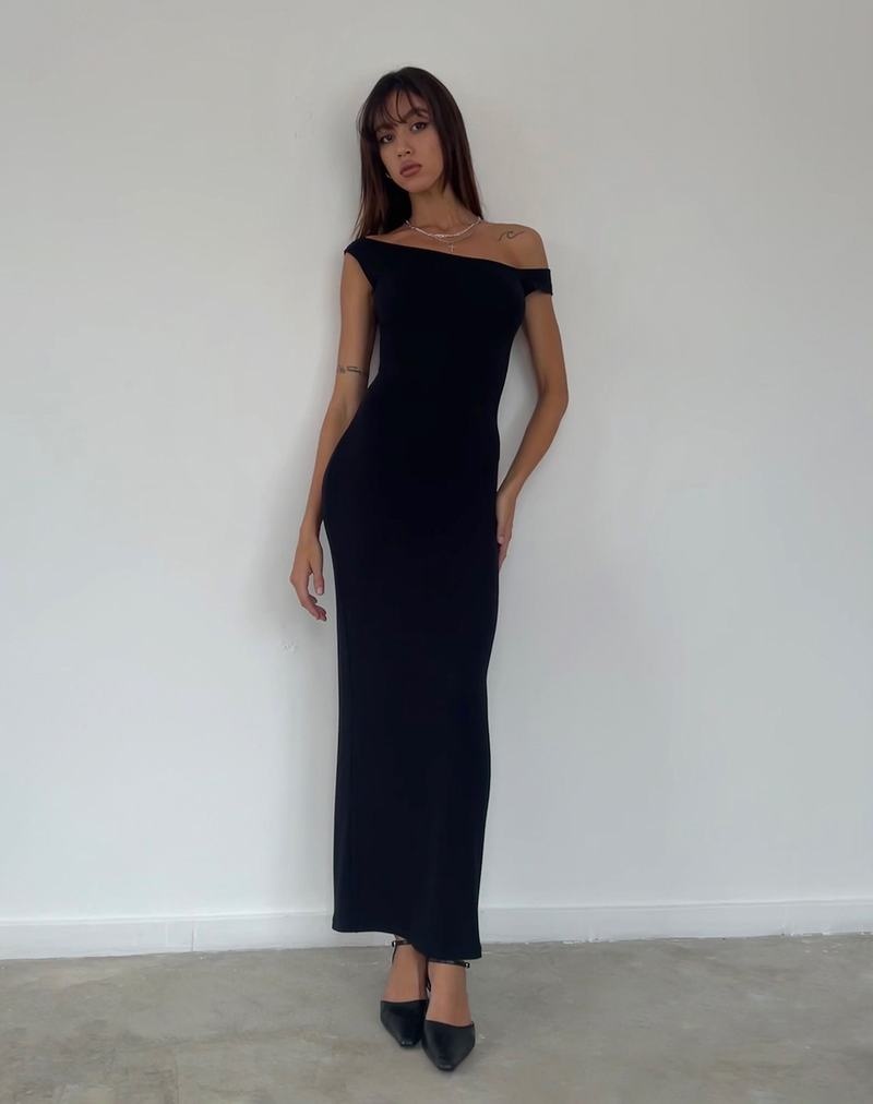 Motel Rocks Tehyun Maxikleid Damen Schwarz | WLL5537ZE