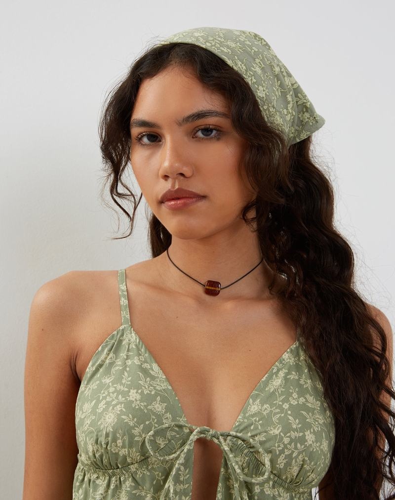 Motel Rocks Tezza Tie Front Cami Tanktop Damen Grün | GZU648SV