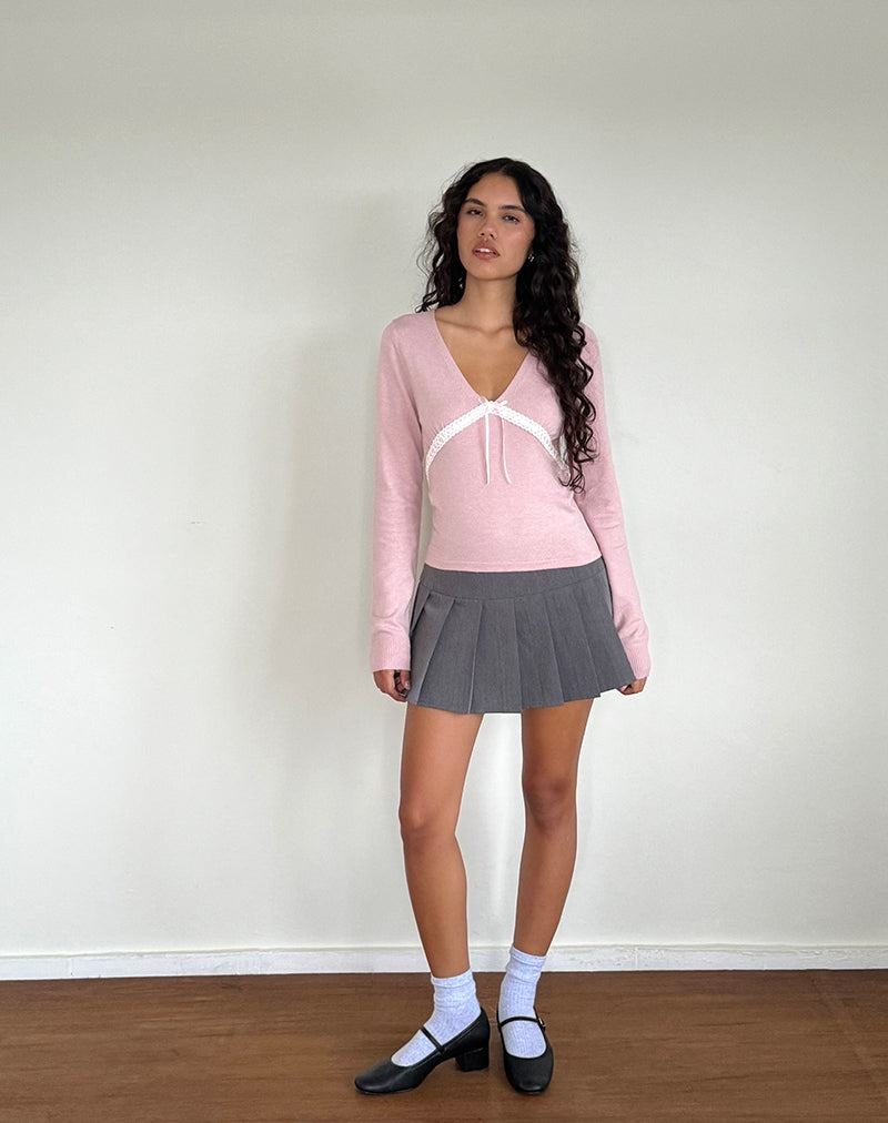 Motel Rocks Tirzah Brushed Knit T-shirts Damen Rosa | WML4644DT