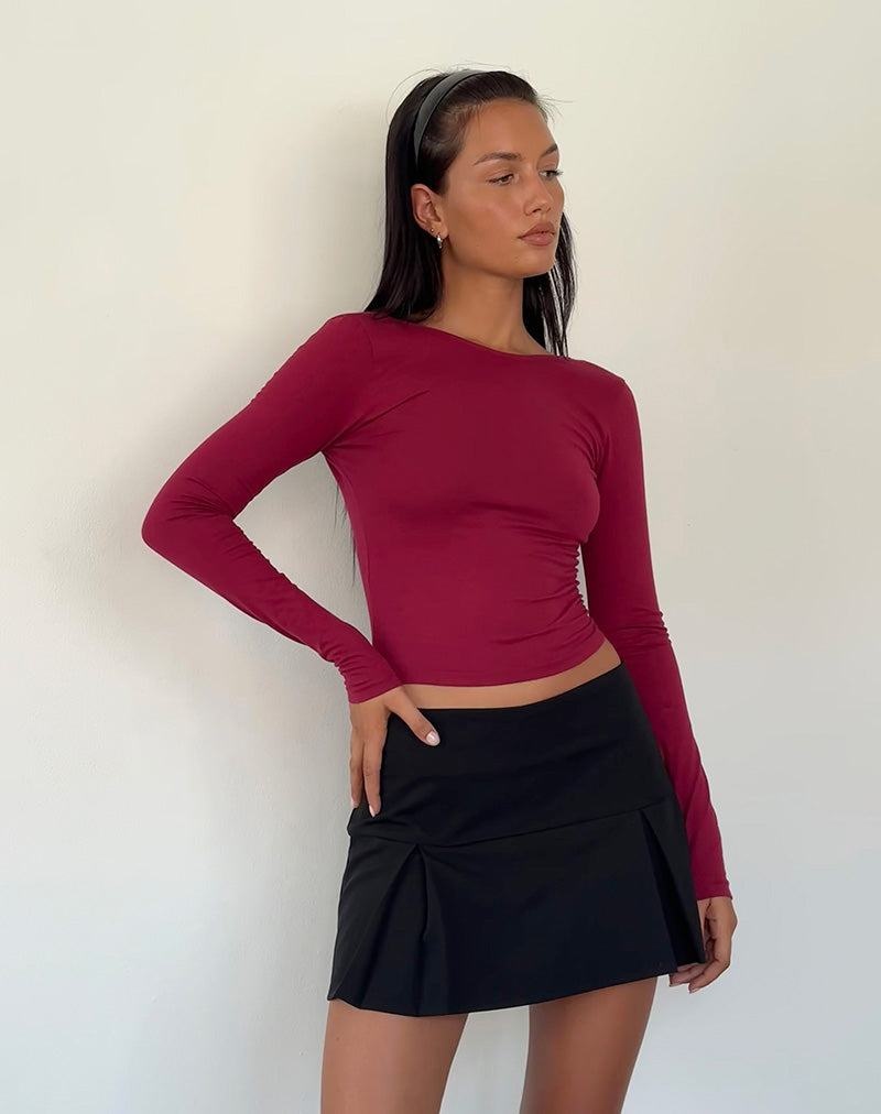 Motel Rocks Xiabon Backless Long Sleeve T-shirts Damen Rot | SYV545UW