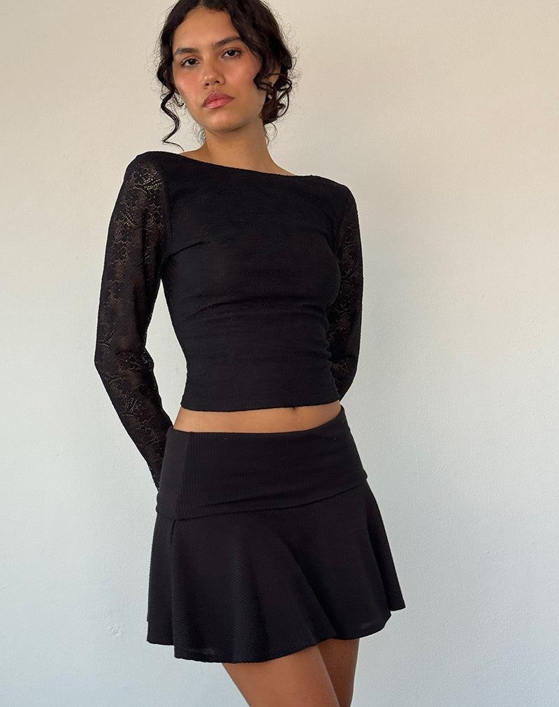 Motel Rocks Xiabon Backless Long Sleeve T-shirts Damen Schwarz | ROD7550PJ
