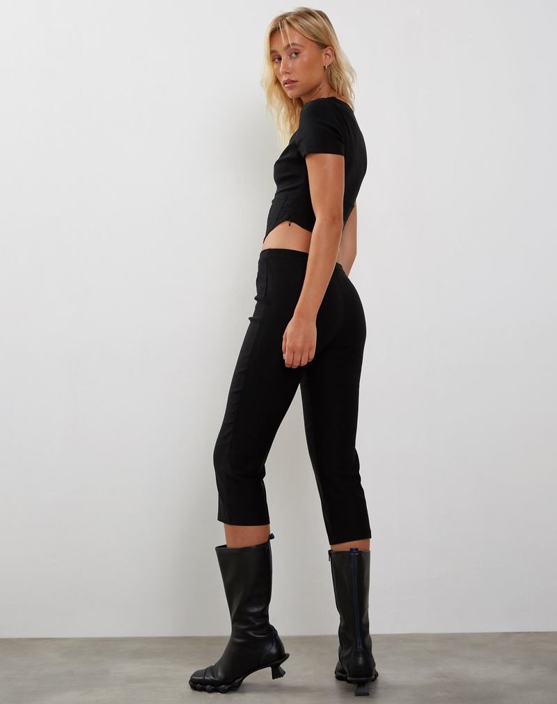 Motel Rocks Yahia Corset T-shirts Damen Schwarz | UWM4638NQ