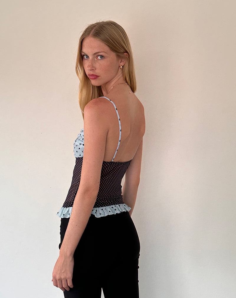 Motel Rocks Zeina Cami Tanktop Damen Blau Schwarz | UCJ6531DY