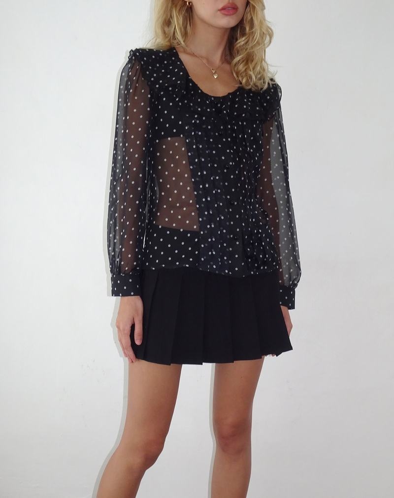 Motel Rocks Zinnia Bluse Damen Schwarz | UKL535QX