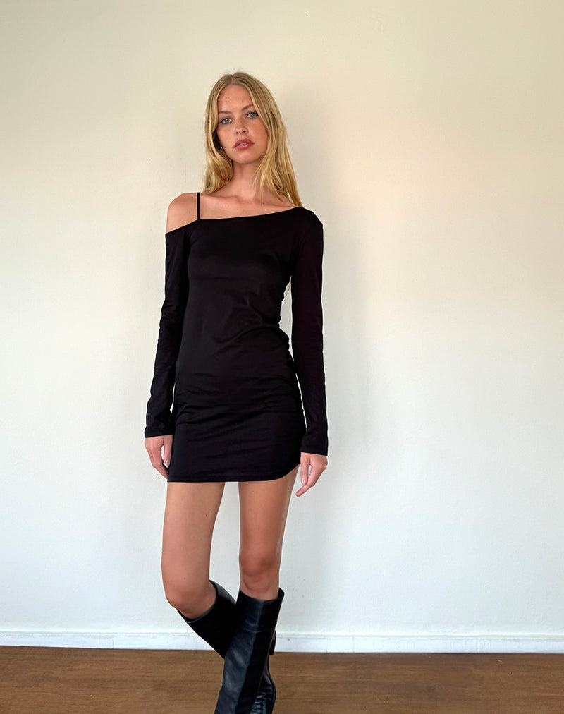 Motel Rocks Zylene Minikleid Damen Schwarz | QYH27100AS